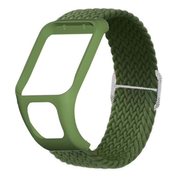 TomTom Runner 2 / 3 / Spark / Adventurer Watch Band Braided Adjustable Nylon Loop Strap with Case - Army Green#serie_10