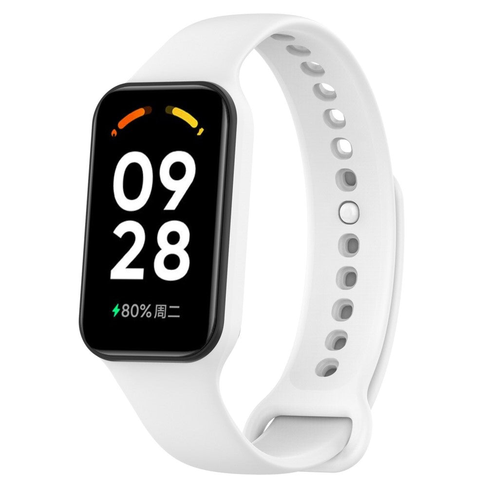 Silikone Universal Rem passer til Xiaomi Redmi Band 2 / Xiaomi Smart Band 8 Active - Hvid#serie_2