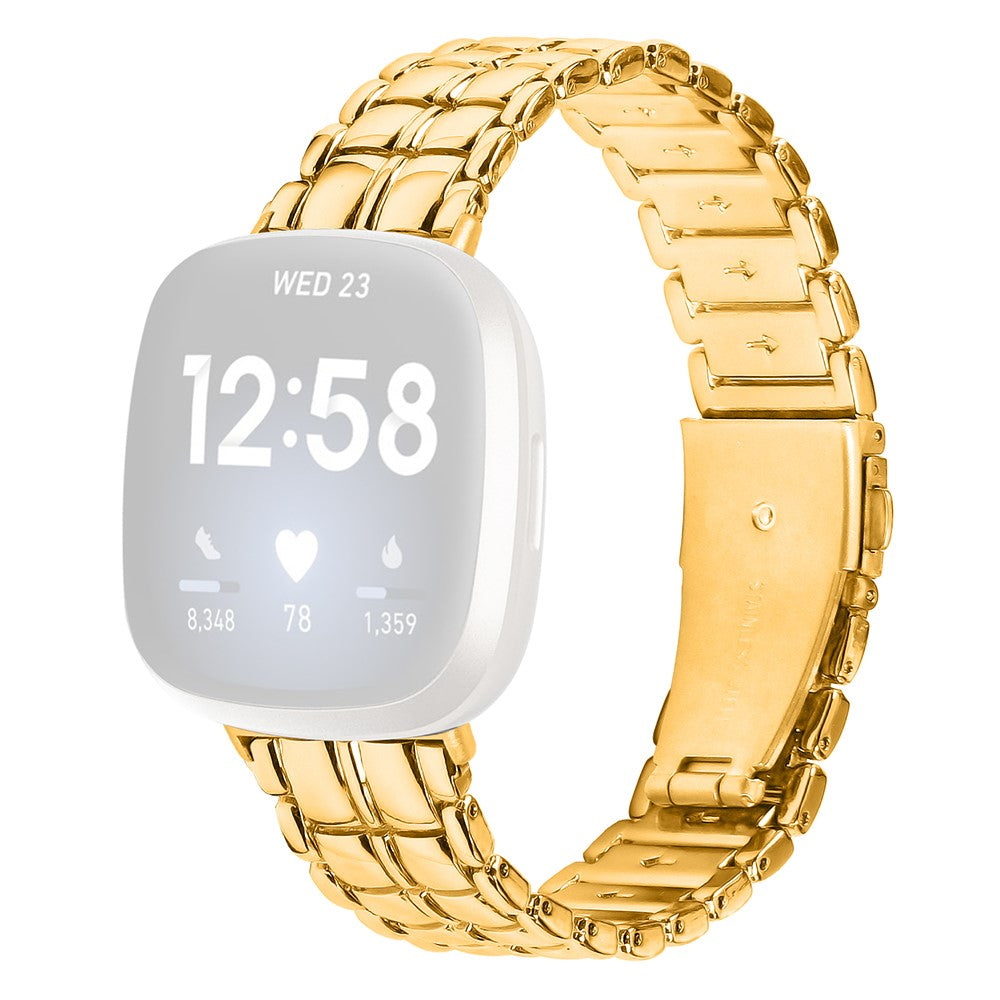 Fint Metal Universal Rem passer til Fitbit Versa 4 / Fitbit Sense 2 - Guld#serie_2