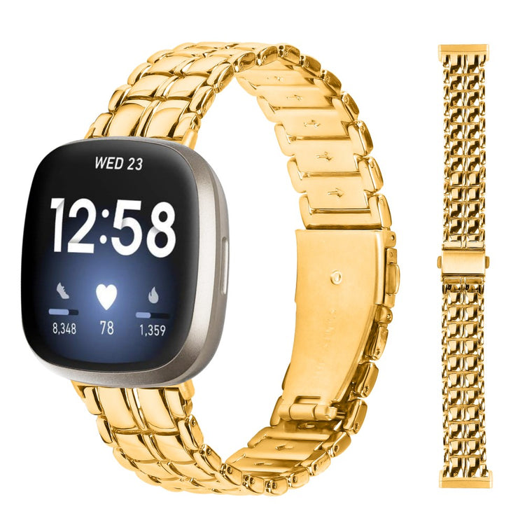 Fint Metal Universal Rem passer til Fitbit Versa 4 / Fitbit Sense 2 - Guld#serie_2