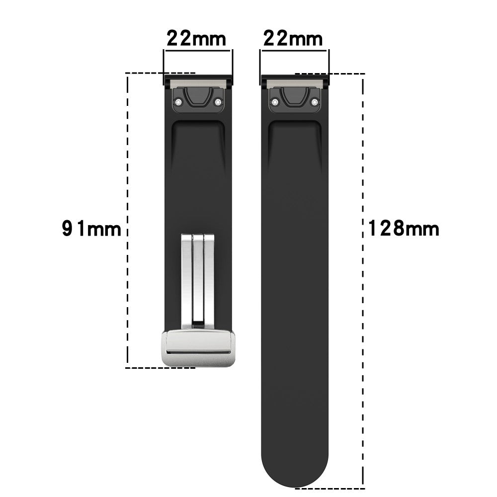 Garmin 22mm Quickfit Watch Band Dual Color Strap with Silver Buckle - Black+Lime#serie_4