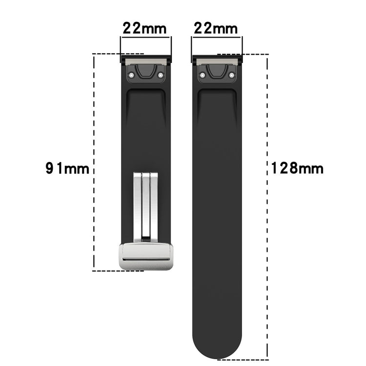 Garmin 22mm Quickfit Watch Band Dual Color Strap with Silver Buckle - Black+Red#serie_5