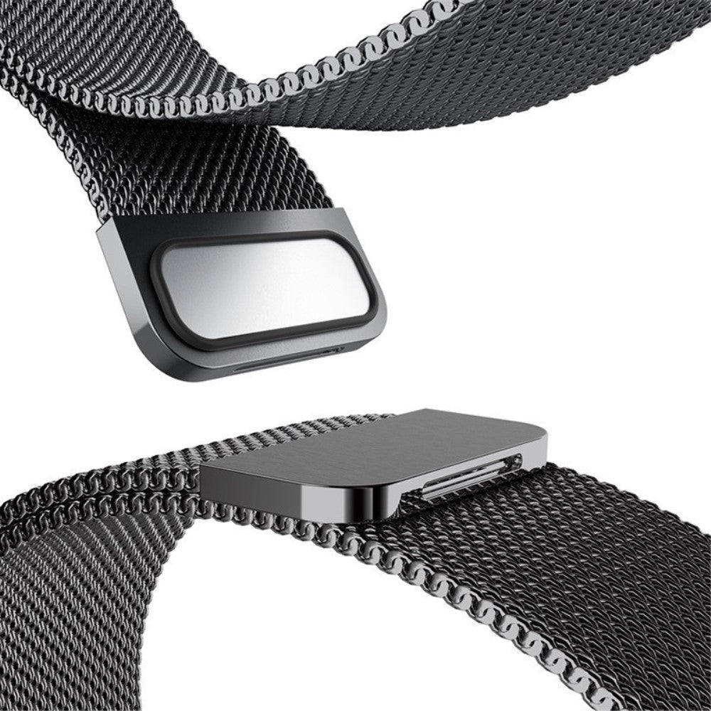 TomTom Runner 3 / 2 / Adventurer Stainless Steel Milanese Band Magnetic Watch Strap with Case - Black#serie_1