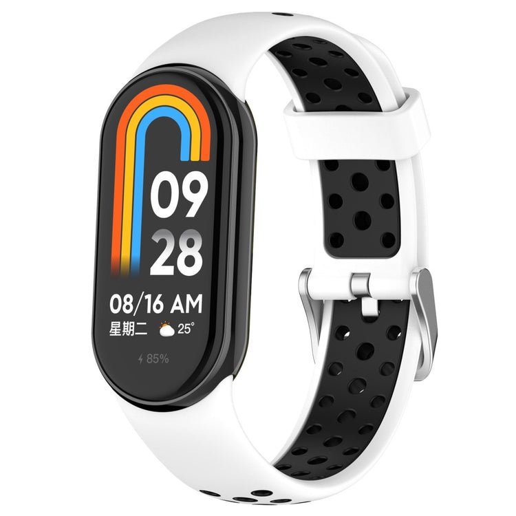 Vildt Sejt Silikone Rem passer til Xiaomi Smart Band 8 - Hvid#serie_3