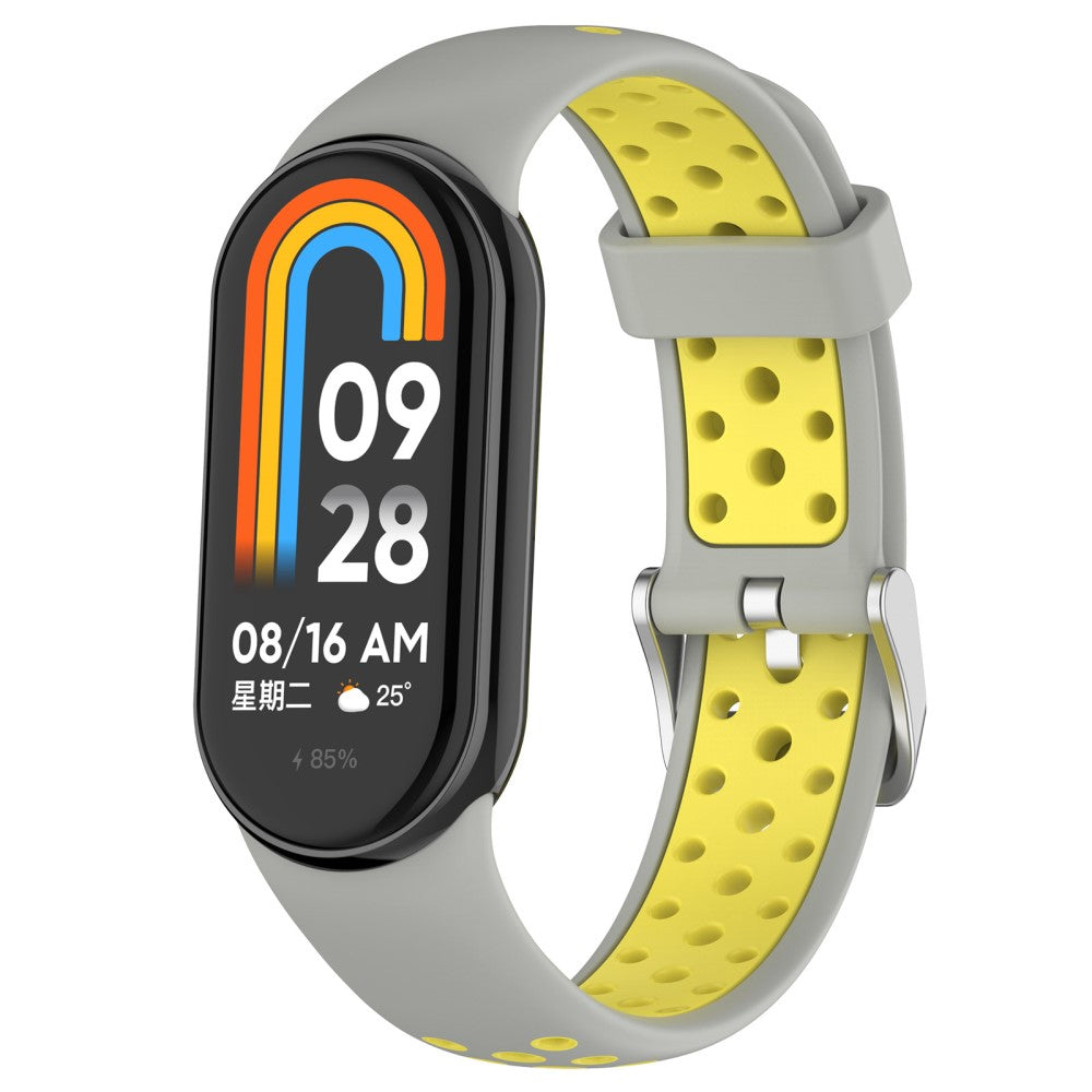 Vildt Sejt Silikone Rem passer til Xiaomi Smart Band 8 - Gul#serie_6