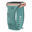 Apple Watch Series 49mm - 45mm - 44mm - 42mm Universal Engraved Flexible Watch Band - Sunflower / Green