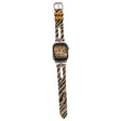 Apple Watch 41mm / 40mm / 38mm Watch Strap T-Shape Leather Band - Yellow / Leopard