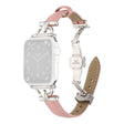 Apple Watch 41mm / 40mm / 38mm Leather Band Wrist Strap - Blue / Rose Gold Buckle
