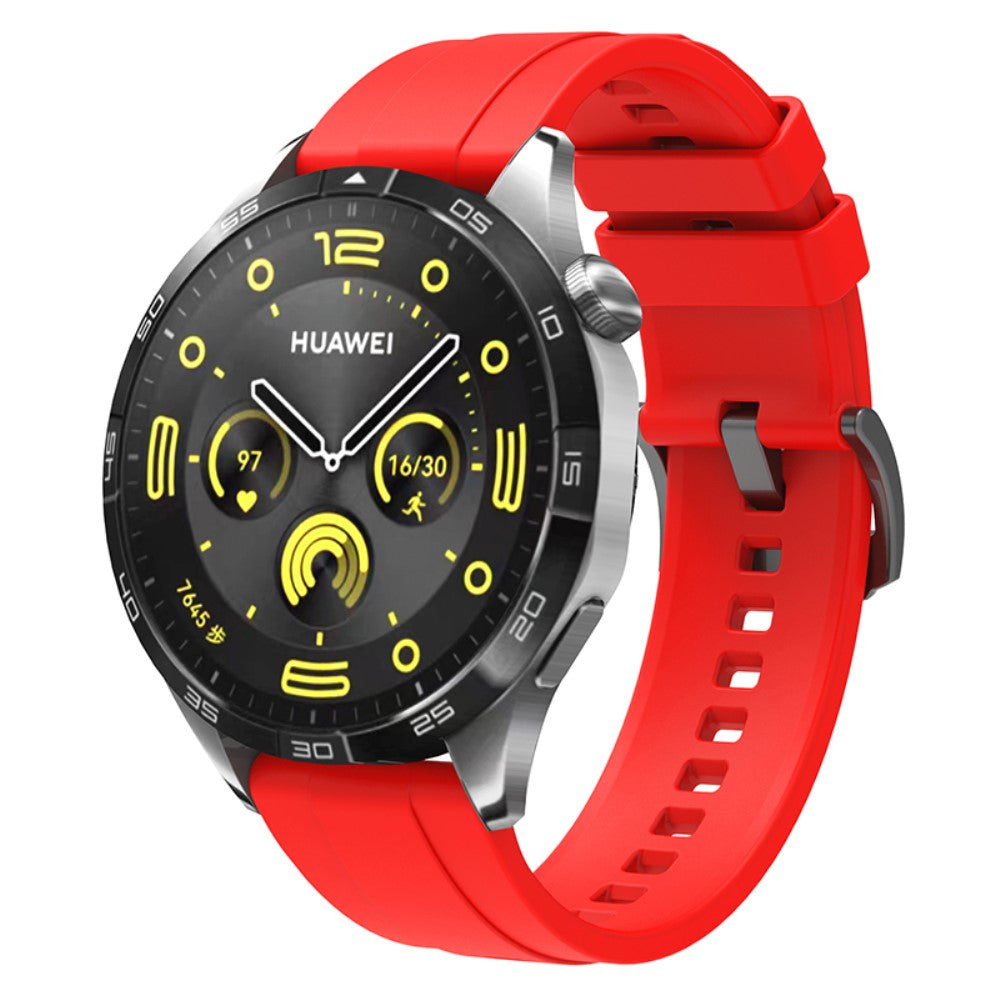 Super Smuk Silikone Rem passer til Huawei Watch GT 4 46mm - Rød#serie_5