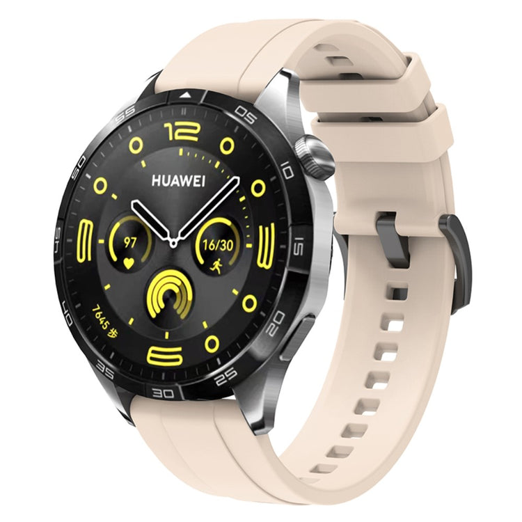 Super Smuk Silikone Rem passer til Huawei Watch GT 4 46mm - Hvid#serie_9