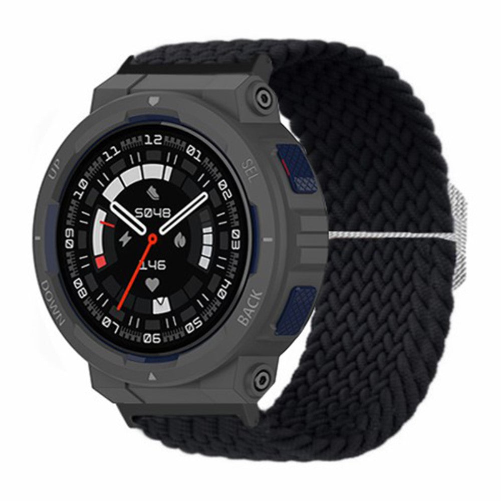 Rigtigt Godt Nylon Rem passer til Amazfit Active Edge - Sort#serie_6