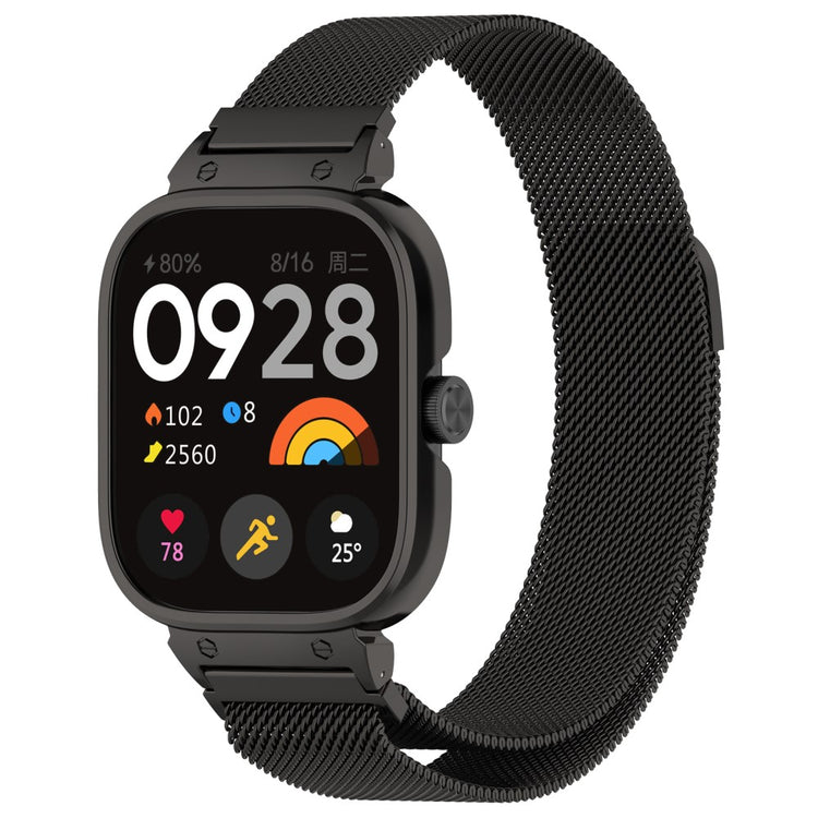 Helt Vildt Holdbart Metal Rem passer til Xiaomi Redmi Watch 4 - Sort#serie_019