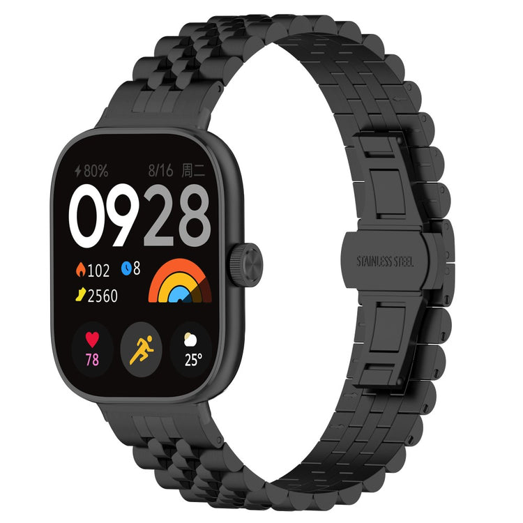 Metal Universal Rem passer til Xiaomi Smart Band 8 Pro / Xiaomi Redmi Watch 4 - Sort#serie_3