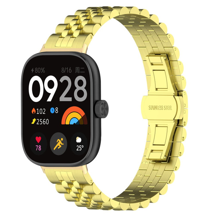 Metal Universal Rem passer til Xiaomi Smart Band 8 Pro / Xiaomi Redmi Watch 4 - Guld#serie_4