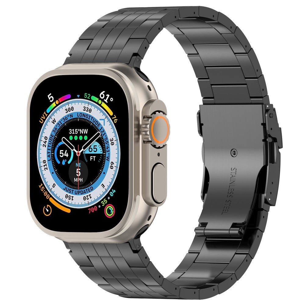 Meget Hårdfør Metal Universal Rem passer til Apple Smartwatch - Sort#serie_2