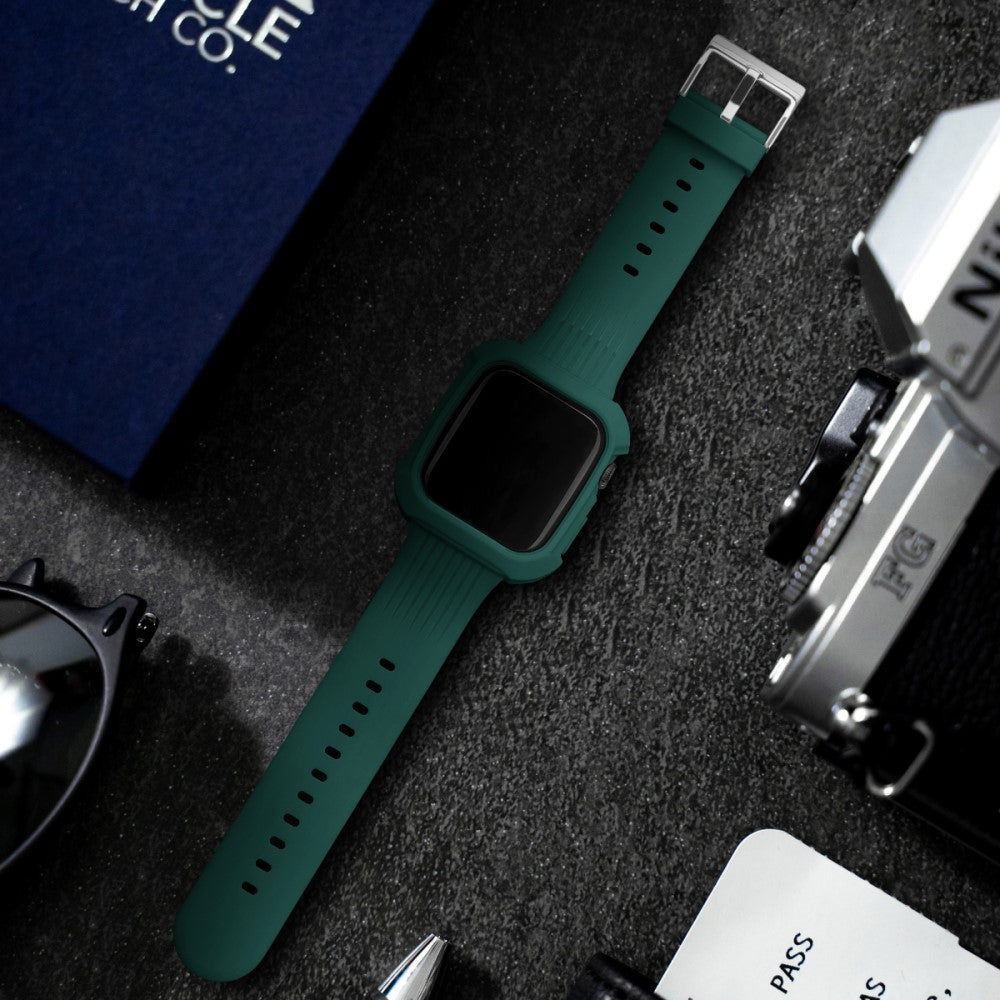 Mega Holdbart Silikone Universal Rem passer til Apple Smartwatch - Grøn#serie_4