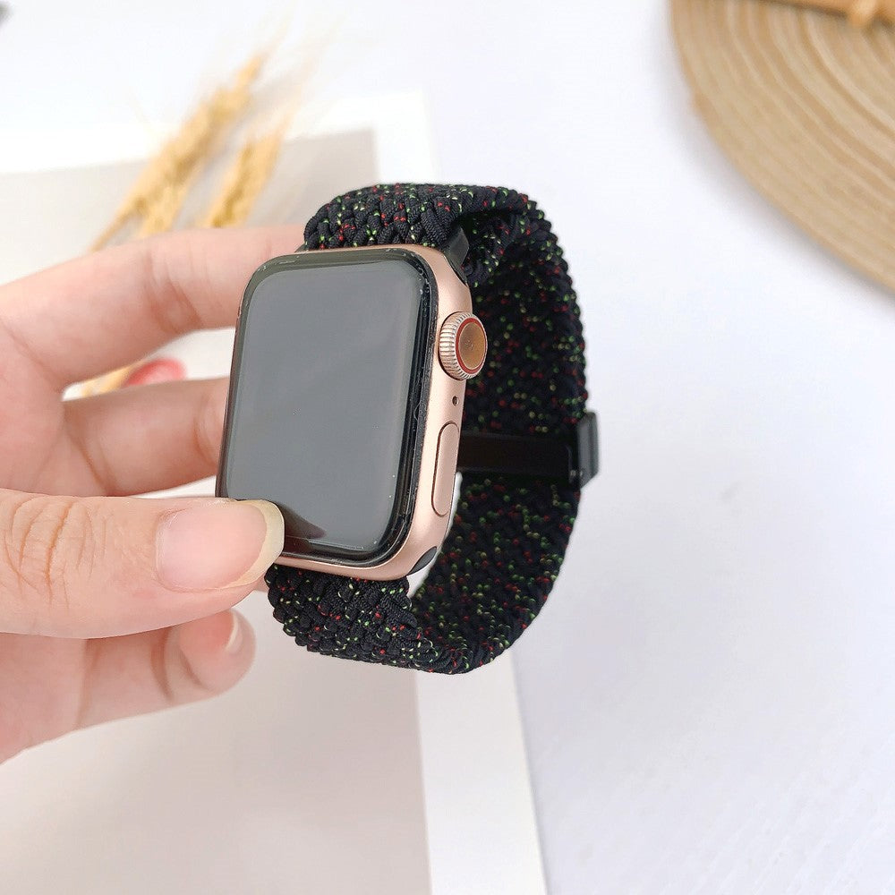 Mega Elegant Nylon Universal Rem passer til Apple Smartwatch - Sort#serie_13