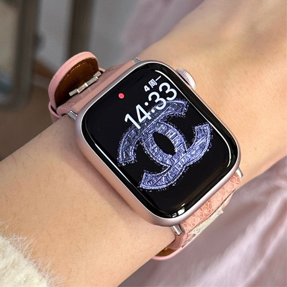 Super Elegant Kunstlæder Universal Rem passer til Apple Smartwatch - Pink#serie_3