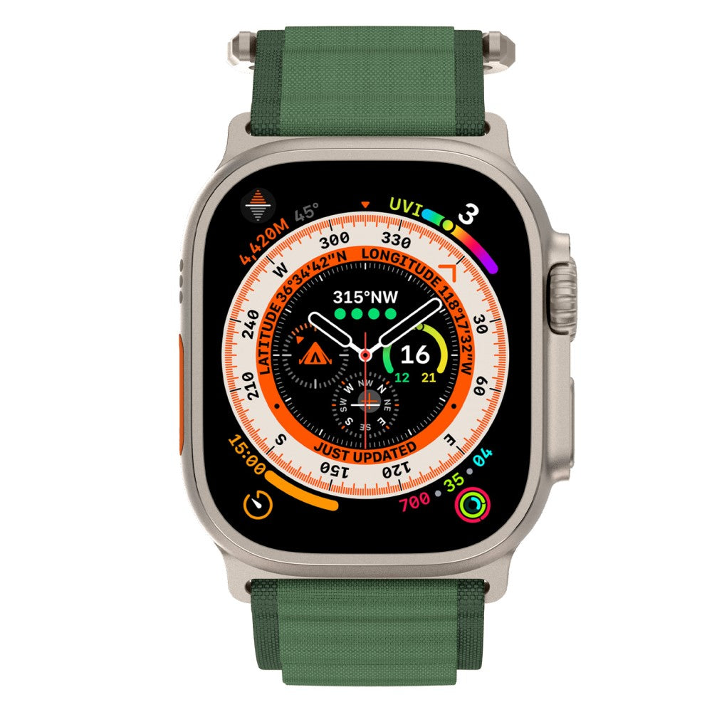 Helt Vildt Slidstærk Nylon Universal Rem passer til Apple Smartwatch - Grøn#serie_1