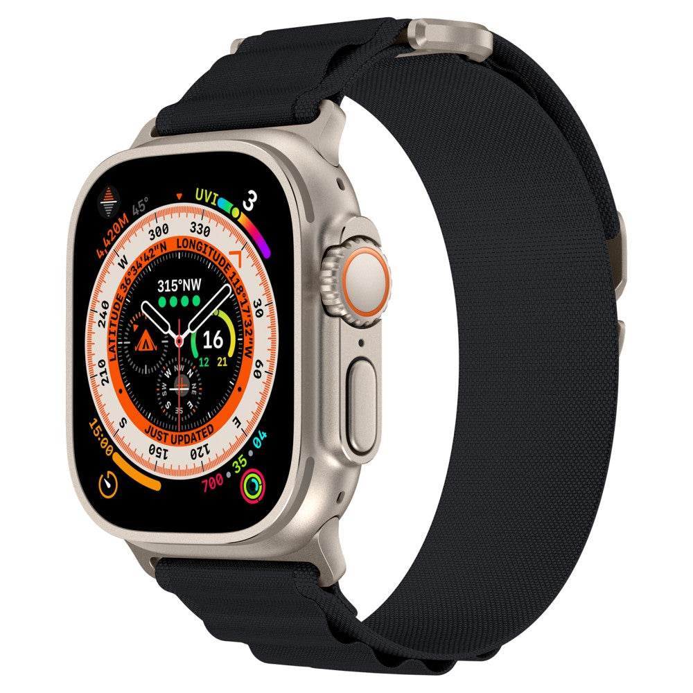 Helt Vildt Slidstærk Nylon Universal Rem passer til Apple Smartwatch - Sort#serie_3