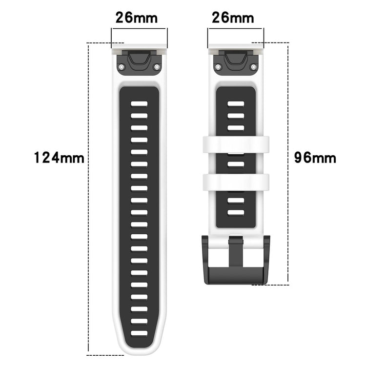 Garmin Fenix 7X / 7X Pro / 6X QuickFit 26mm Silicone Watch Strap Dual Color Wrist Band - Olive Green+Black#serie_2