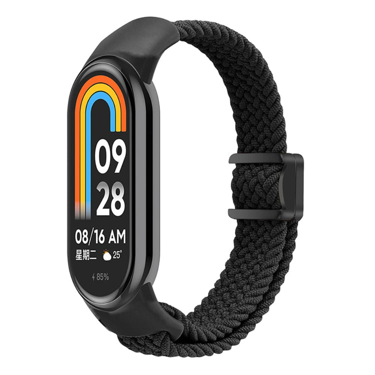 Vildt Godt Nylon Rem passer til Xiaomi Smart Band 8 - Sort#serie_12