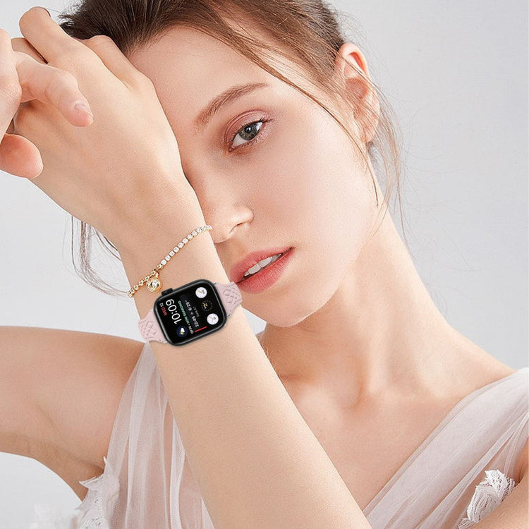 Fremragende Ægte Læder Universal Rem passer til Apple Smartwatch - Pink#serie_1