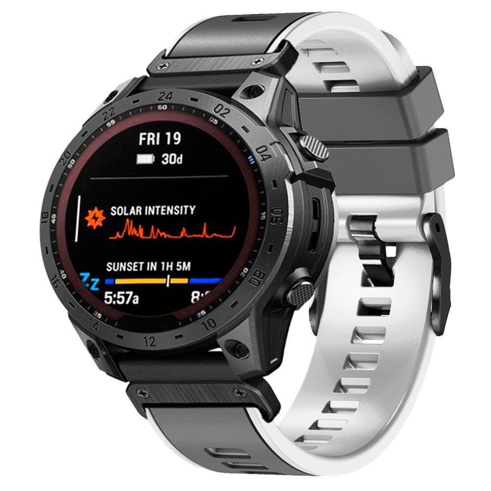 Vildt Rart Silikone Universal Rem passer til Garmin Smartwatch - Sølv#serie_7