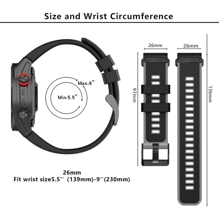 Vildt Rart Silikone Universal Rem passer til Garmin Smartwatch - Rød#serie_8