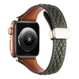 Genuine Cow Leather Band Apple Watch Series 49mm - 45mm - 44mm - 42mm Universal Strap - Army Green