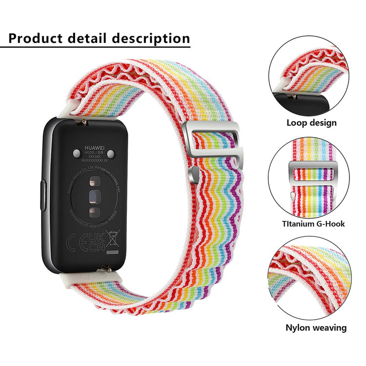 Super Nydelig Nylon Rem passer til Huawei Band 7 - Orange#serie_2