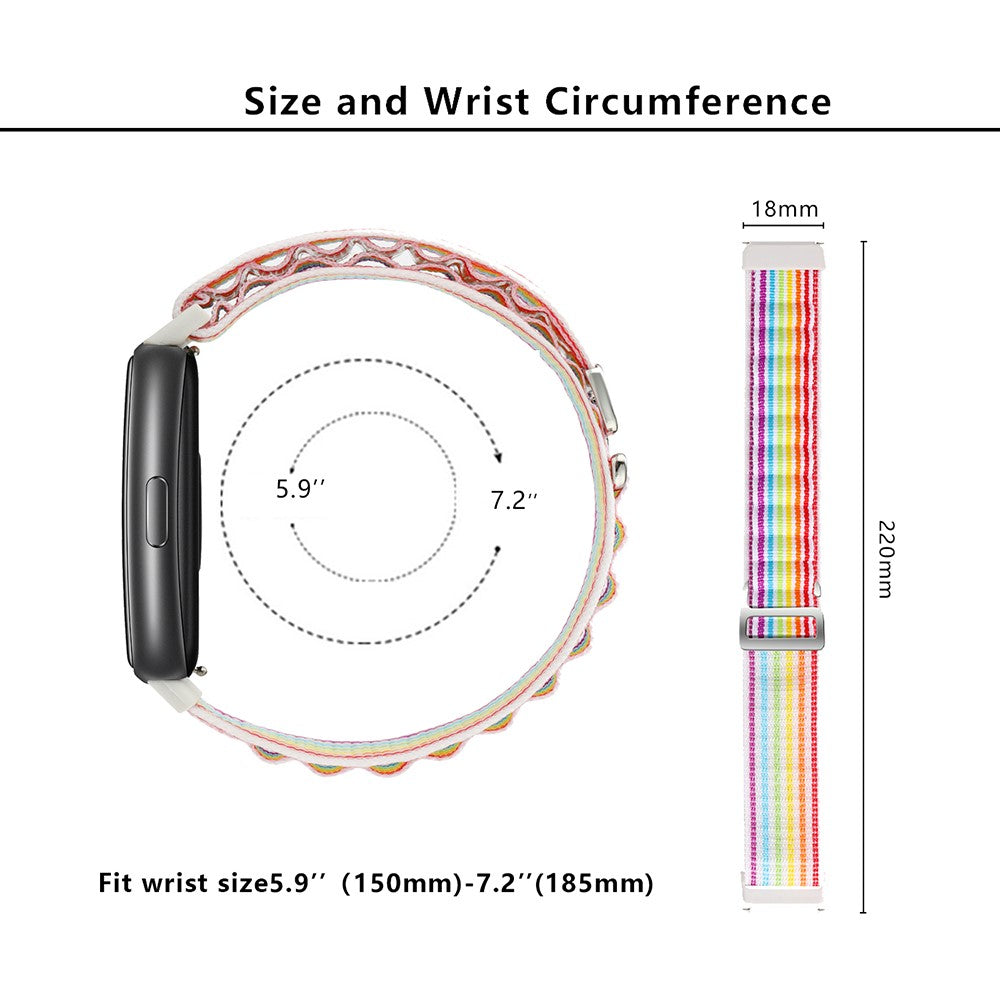 Super Nydelig Nylon Rem passer til Huawei Band 7 - Hvid#serie_8