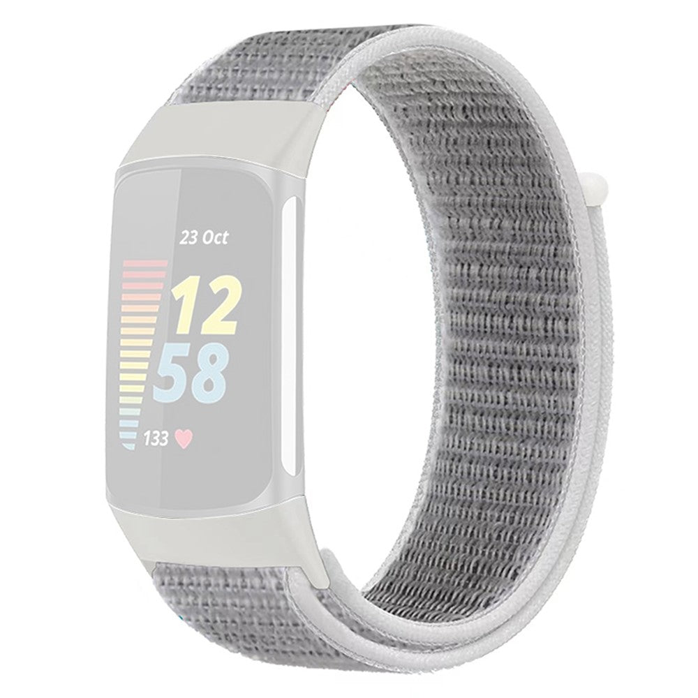 Helt Vildt Nydelig Nylon Rem passer til Fitbit Charge 2 - Sølv#serie_3