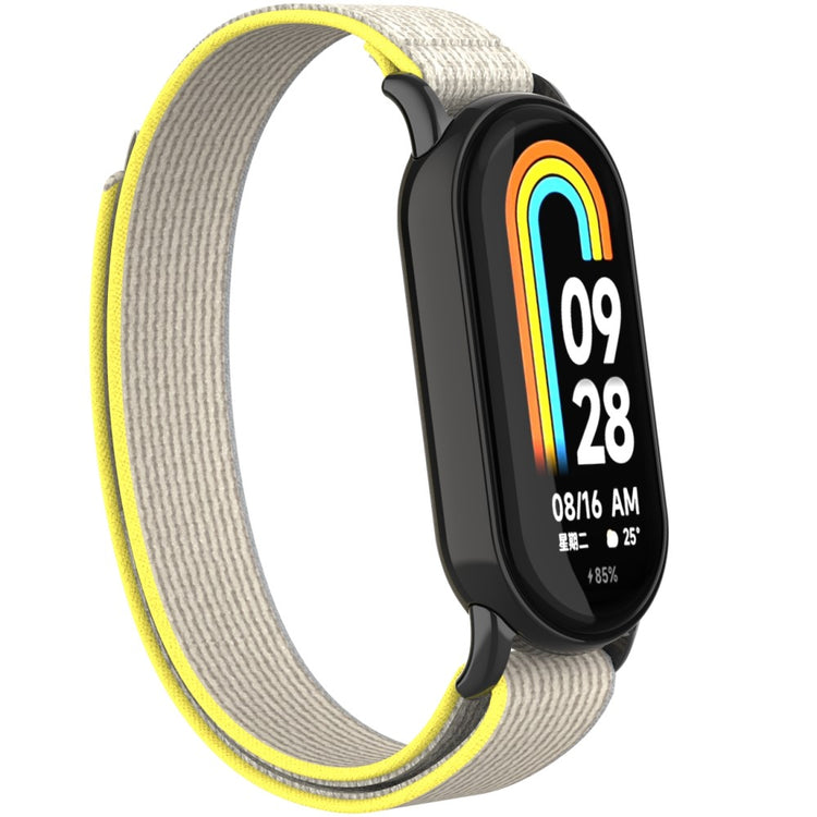 Helt Vildt Flot Nylon Rem passer til Xiaomi Smart Band 8 - Hvid#serie_8