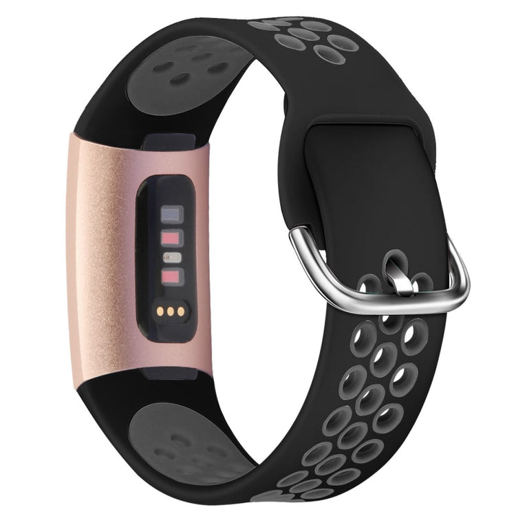 Fitbit Charge 3 / Fitbit Charge 4 Silicone Universel Strap - Black#serie_7