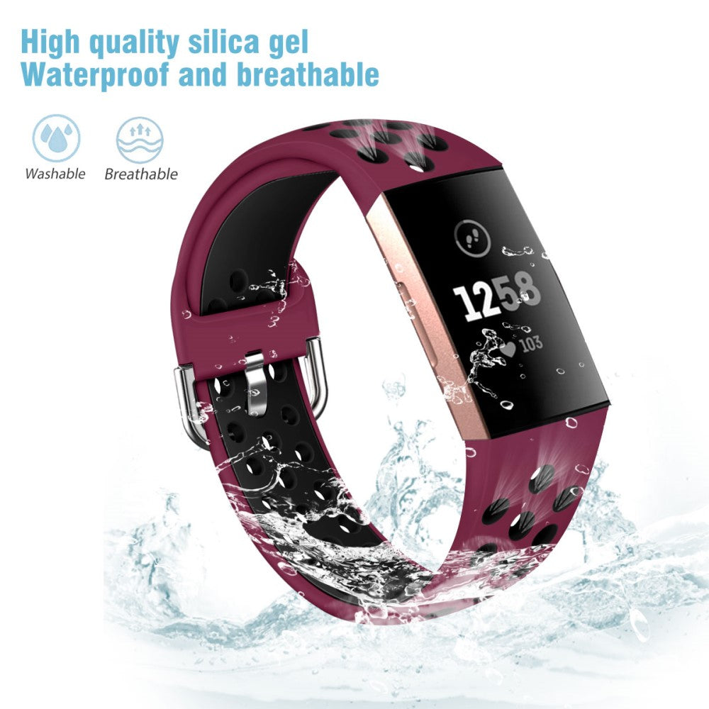 Fitbit Charge 3 / Fitbit Charge 4 Silicone Universel Strap - Red#serie_13