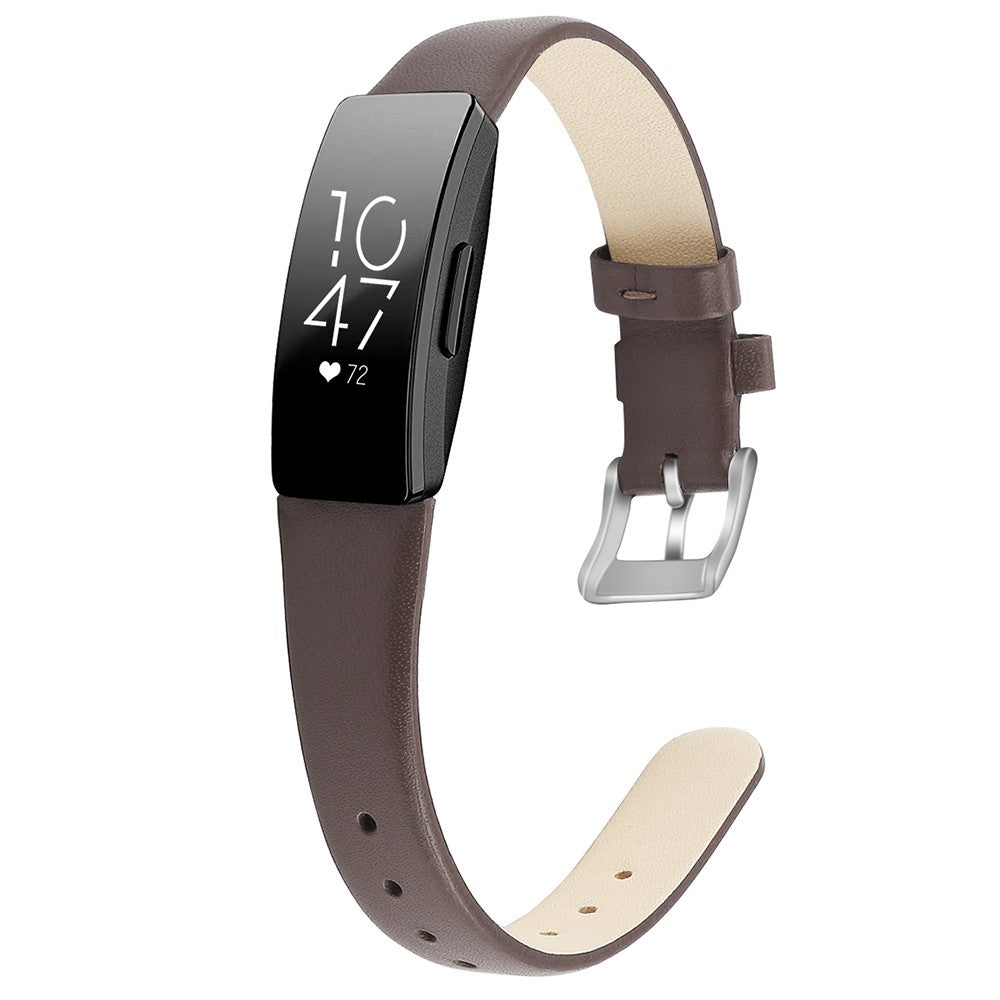 Very Fashionable Fitbit Inspire 1 Genuine Leather Strap - Silver#serie_6