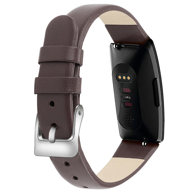 Incredibly Cool Fitbit Inspire 1 Genuine Leather Strap - Silver#serie_6