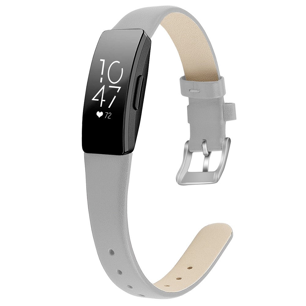 Incredibly Cool Fitbit Inspire 1 Genuine Leather Strap - Silver#serie_8