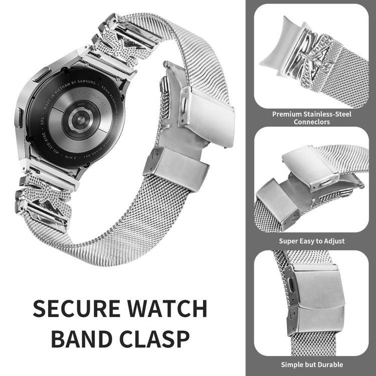 Incredibly Durable Samsung Smartwatch Metal Universel Strap - Silver#serie_214