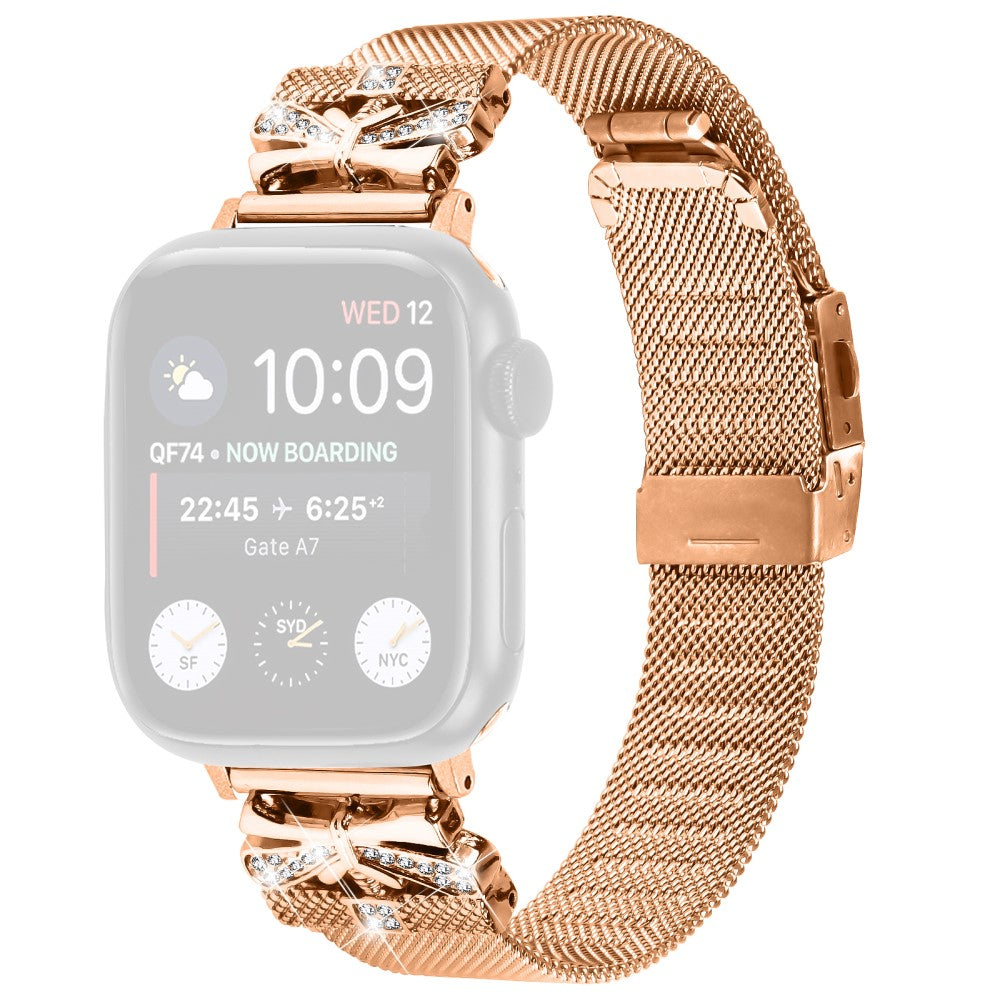 Nice Apple Smartwatch Metal And Rhinestone Universel Strap - Pink#serie_2