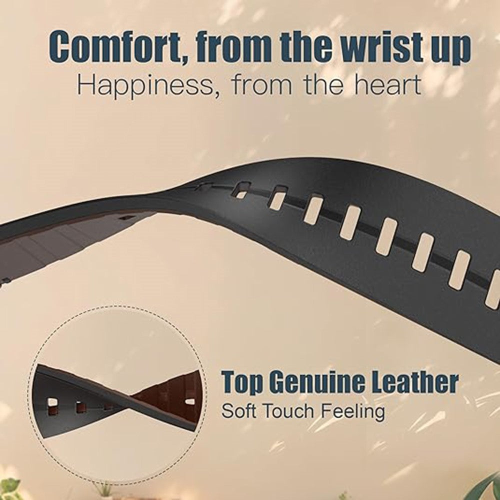 Superb Garmin Smartwatch Genuine Leather Universel Strap - Black#serie_1