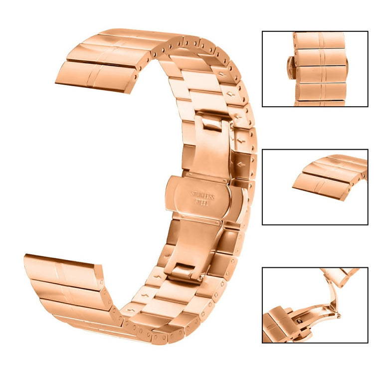 For Garmin Forerunner 255 Stainless Steel Wrist Band Watch Strap with Buckle - Rose Gold#serie_5