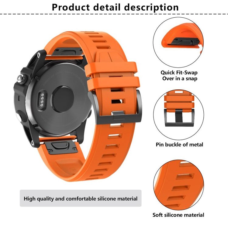 Very Stylish Garmin Smartwatch Silicone Universel Strap - Orange#serie_5