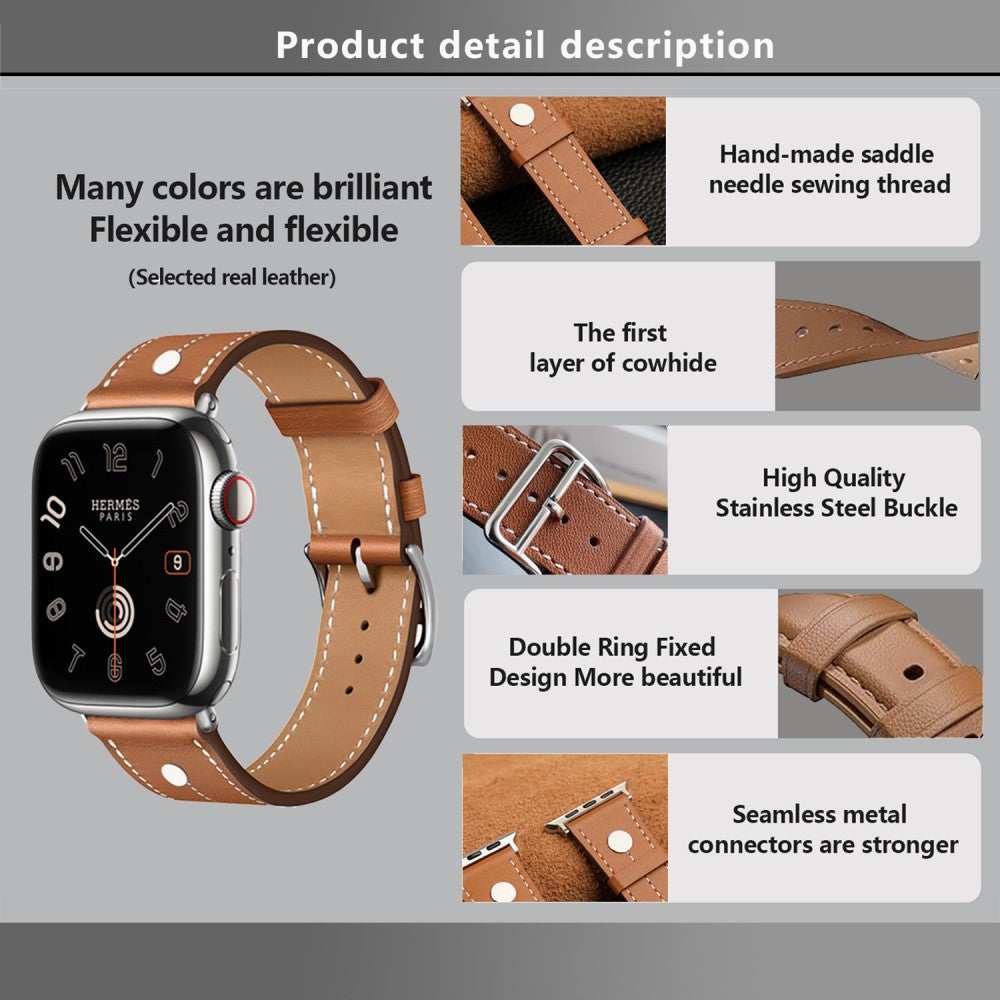 Excellent Apple Smartwatch Genuine Leather Universel Strap - Brown#serie_2