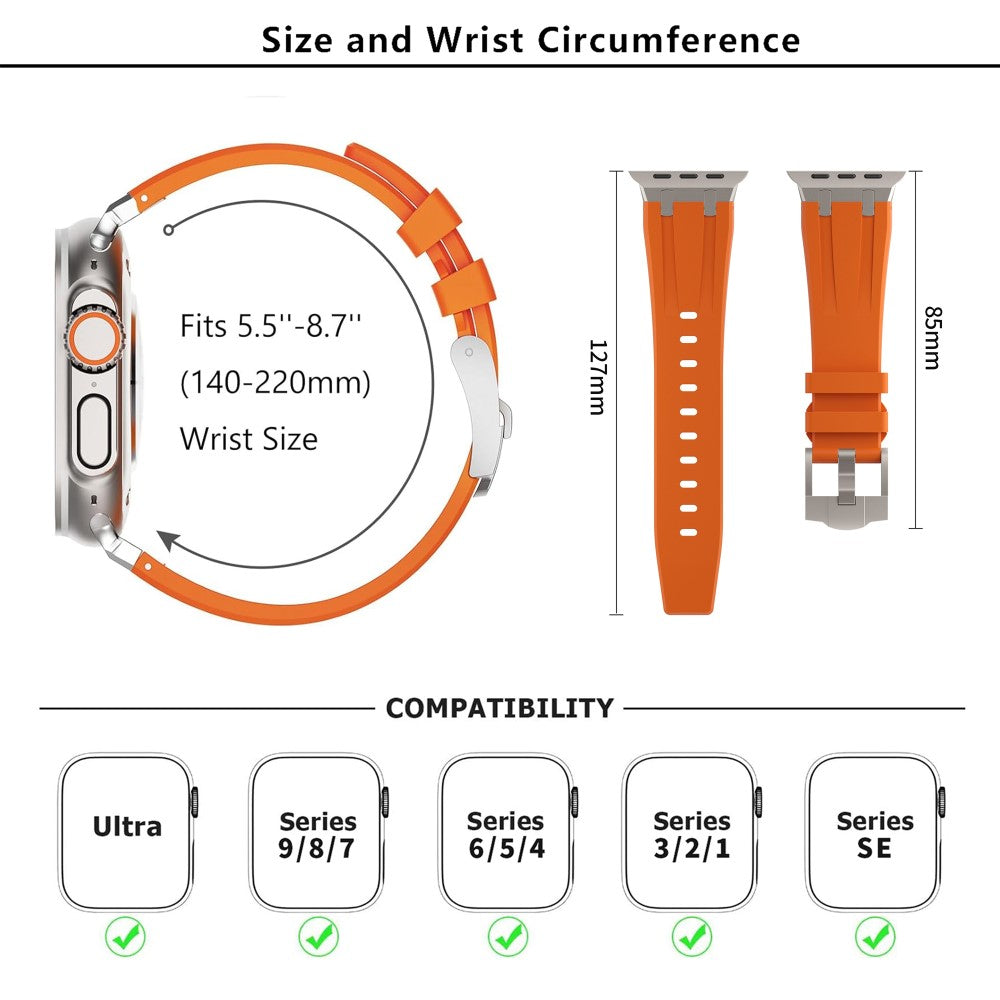 Mega Delightful Apple Smartwatch Silicone Universel Strap - Orange#serie_1