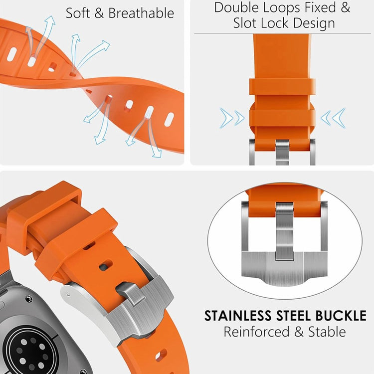 Mega Delightful Apple Smartwatch Silicone Universel Strap - Orange#serie_1