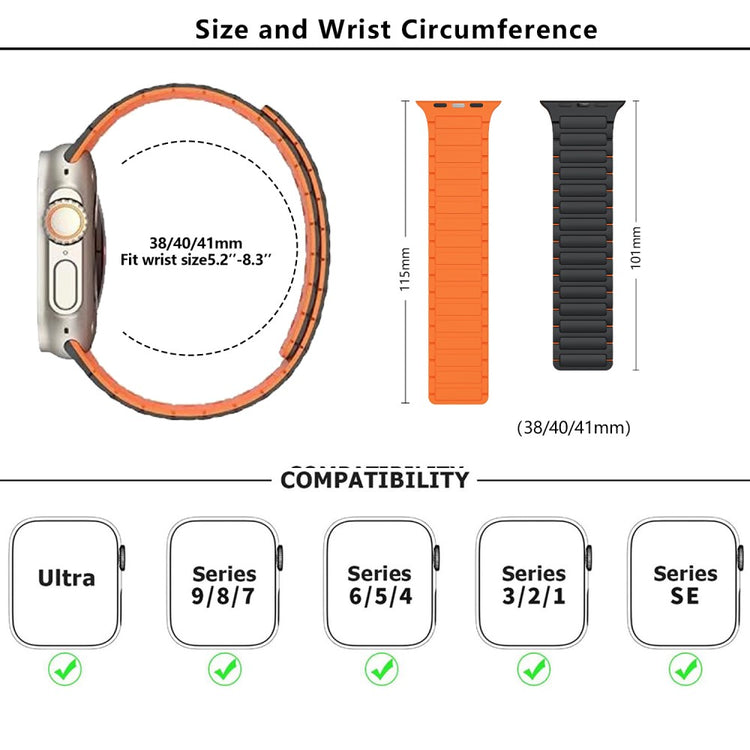 Super Agreeable Apple Smartwatch Silicone Universel Strap - Orange#serie_1