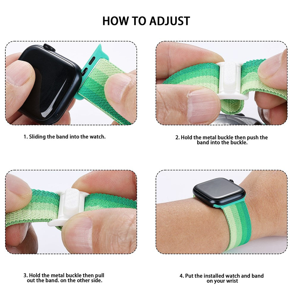 Super Stylish Apple Smartwatch Nylon Universel Strap - Green#serie_17