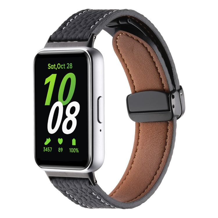 Very Tough Samsung Galaxy Fit 3 Genuine Leather Strap - Black#serie_1